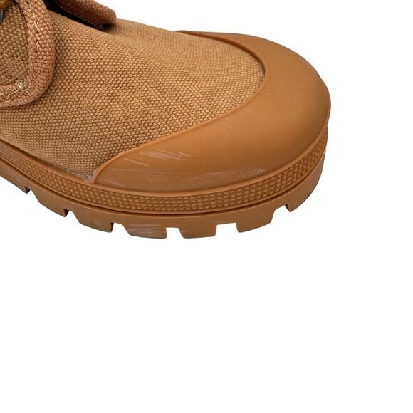 Celine Patapan Triomphe Tan Canvas Lace Up Short Boots Size 40 - Picture 11 of 14